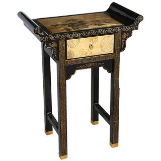 Gold Lacquer Oriental End/ Console Table