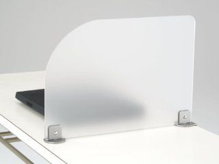 Desk Divider, Clamp on Frosted Acrylic Office & Classroom