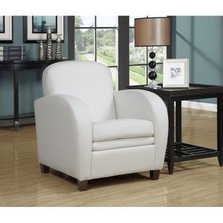 White Faux Leather Accent Chair