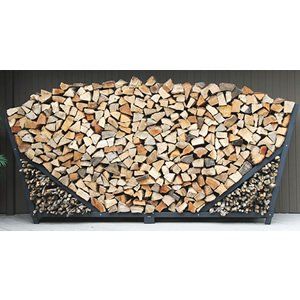 10ft Slanted Firewood Rack w/ Kindling Holder & Cover