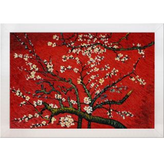 Van Gogh Branches Of An Almond Tree In Blossom (Red) Framed Canvas