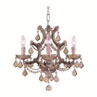 Maria Theresa 4 light Antique Brass Crystal Mini Chandelier Today: $