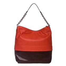 Christian Louboutin Marianne Medium Red/ Brown Leather Hobo Bag