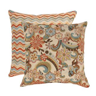 Pillow Perfect Floral Splash/ Wave Multicolored Decorative Pillow (Set
