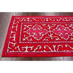 Handmade Spanish Tile Red Rug (76 x 96)