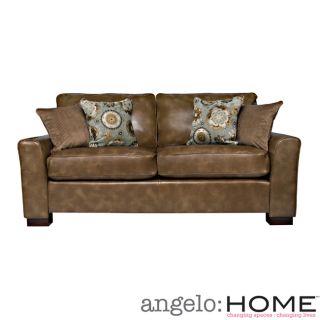 angelo:HOME Spencer Milk Chocolate Brown Renu Leather Sofa Today: $676