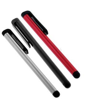 GTMax Touch Screen Stylus Pen ( Black + Red + Silver ) for