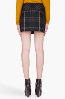 Thakoon Addition Dark Green Plaid Miniskirt for women