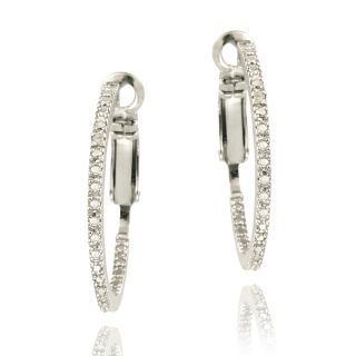 DB Designs Sterling Silver Diamond Accent Inside out Hoop Earrings