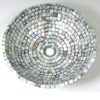 DeNovo Brown Mosaic Mother of Pearl Bathroom Vessel Sink