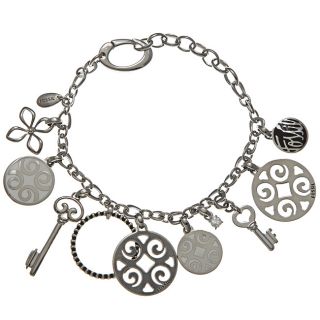 Fossil Jewelry Womens Stainless Steel Charm Bracelet Today $56.99