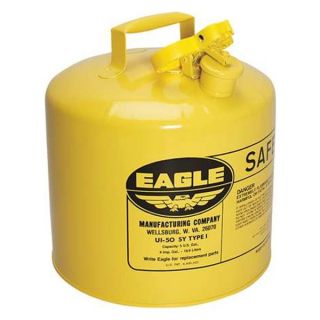 Eagle UI 50 SY Type I Safety Can, 5 gal, Yellow, 13.5In H