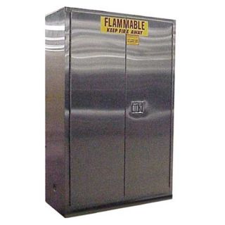 Securall A105 SS Flammable Safety Cabinet, 12 Gal., Silver