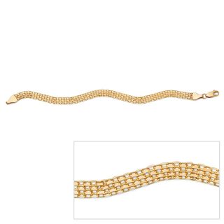 Toscana 10k Yellow Gold 7.5 inch Bismark Link Bracelet MSRP $774.00