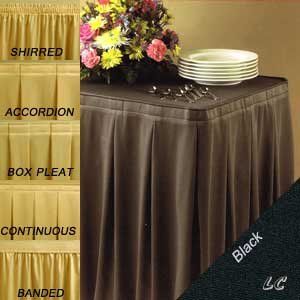 1 Each 30x96 Black Wyndham Banquet Fitted Table Skirts