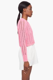 3.1 Phillip Lim Pink Hand Knit Cropped Pullover for women