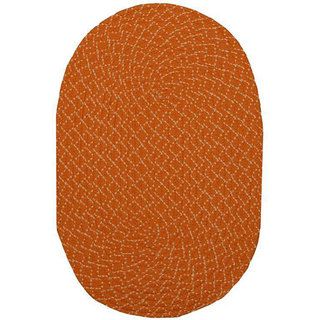 Indoor/ Outdoor Colorful Orange Braided Rug (8 Round)
