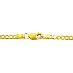 14k Yellow Gold 7 inch Solid Flat Curb Link Bracelet