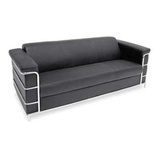 Regency 7903 Sofa, Chrome Frame, Black Leather