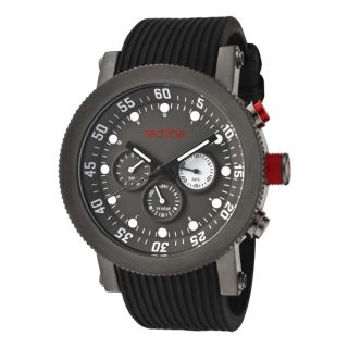 Red Line Mens Compressor Black Textured Silicone Watch