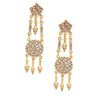 Goldtone Glass Chandelier Earrings (Pakistan)