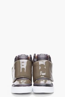 Jeffrey Campbell Olive Patent Prism Sneakers for men