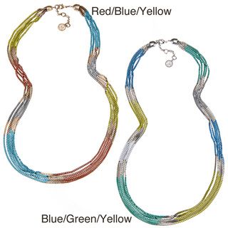 Jessica Simpson Antique Goldtone Colorblock 5 row Chain Necklace