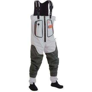 Gray/White Casual Hodgeman Hickory Swale Polyester Zip chest Waders