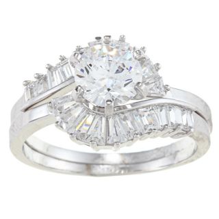 Alyssa Jewels 14k White Gold 3ct TGW Clear Cubic Zirconia Bridal style