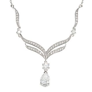 Sunstone 925 Sterling Silver Teardrop Necklace Made with SWAROVSKI