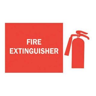 Brady 25914 Fire Extinguisher Sign, 10 x 14In, WHT/R