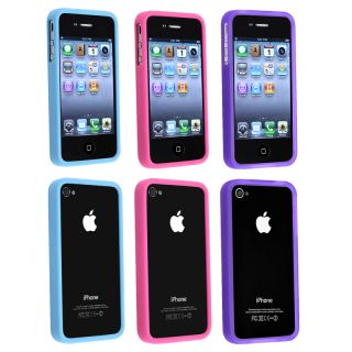 Pink/ Purple/ Blue TPU Rubber Cases for Apple iPhone 4/ 4S
