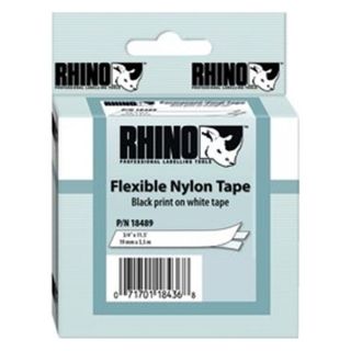 Dymo RH18489 RHINO 3/4 White Easy to Peel Flexible Nylon Tape Label