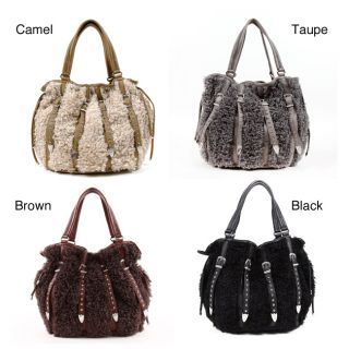 Nicole Lee Fifi Faux fur Hobo Bag with Faux leather Accents Today $41