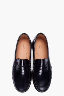 A.P.C. Midnight Blue Leather Moccasin Loafers for men