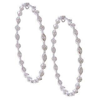 Sterling Silver Diamond Accent Hoop Earrings