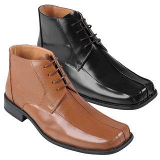 Oxford & Finch Mens Topstitched Leather Lace up Ankle Boots Today $