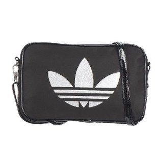 Adidas Damen Handtasche Glam Mini Air, black/metallic silver, 24 x 2 x