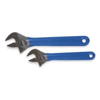 Westward 1NYD3 Adjustable Wrench Set, 8 and 10 In, 2 PC