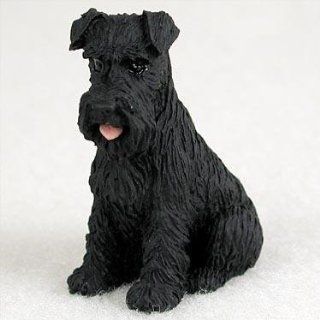 Schnauzer Miniature Dog Figurine   Uncropped   Black Home