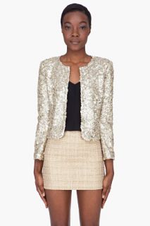 Alice + Olivia Pale Gold Sequin Brianna Jacket for women