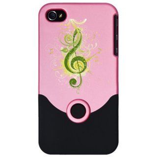 iPhone 4 or 4S Slider Case Pink Green Treble Clef