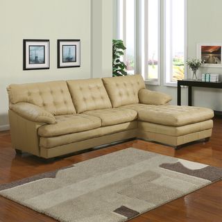 Lucian Taupe Leather Sectional