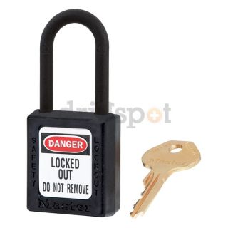 Master Lock 406KAS12BLK Lockout Padlock, KA, Black, 1/4 In., PK12
