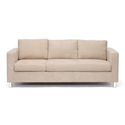 Avery Tan Fabric Modern Sectional Sofa with Chaise