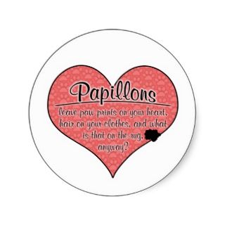 Papillon Paw Prints Dog Humor Stickers