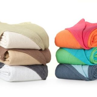 Elite Home Products Anna Reversible Cotton Blanket   Blankets at