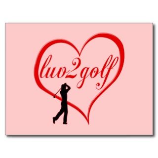 Golf spielende Liebe der Sport Damen luv2golf, Her Postkarte von